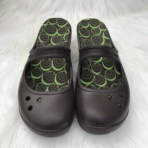 Crocs Frances Brown Wedge Mary Jane
